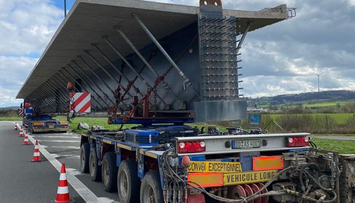 Neue Brückenträger für Autobahnbrücke A3 in Luxemburg