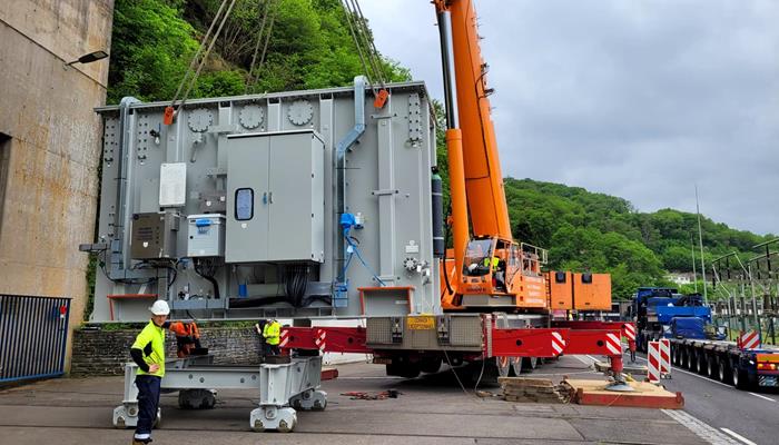 Transformer replacement at L-Vianden hydropower plant